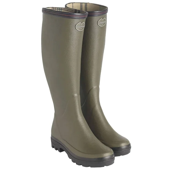 Le Chameau Giverny Jersey Lined Wellington Boots - Vert Chameau