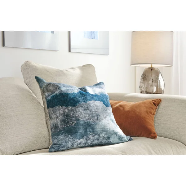 Room & Board - Modern Velvet Throw Pillow 21W 21H in Peacock Blue