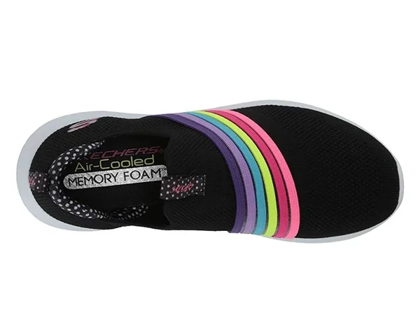 Skechers Girls& Ultra Flex - Brightful Day Athletic Shoes Black 11.5L