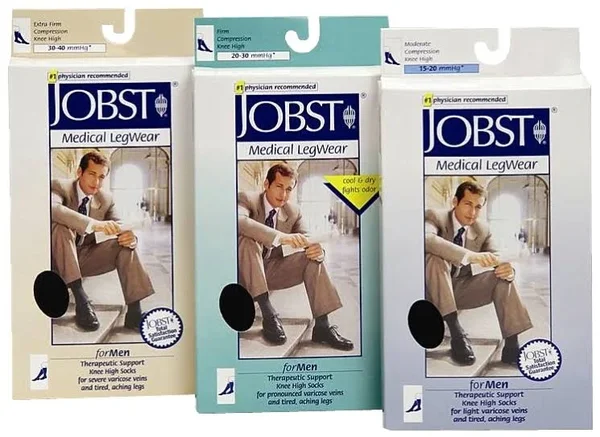 Jobst 115118 Mens 30-40 mmHg Closed Toe Knee High Support Socks - Size & Color- Brown Large