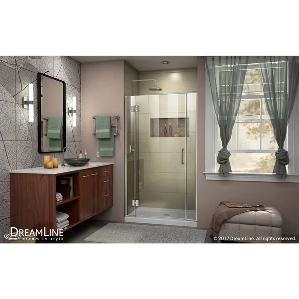 DreamLine D12972-06 Unidoor-X 35 in. W x 72 in. H Frameless Hinged Shower Door Oil Rubbed Bronze