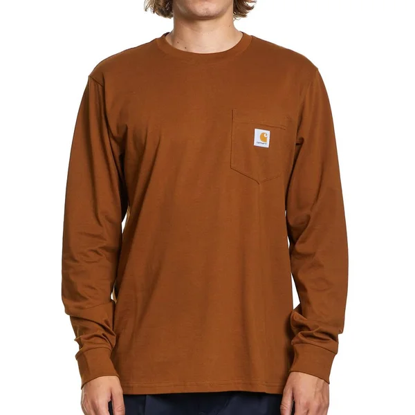 Carhartt WIP L/S Pocket T-Shirt - Tawny - 2XL - Men