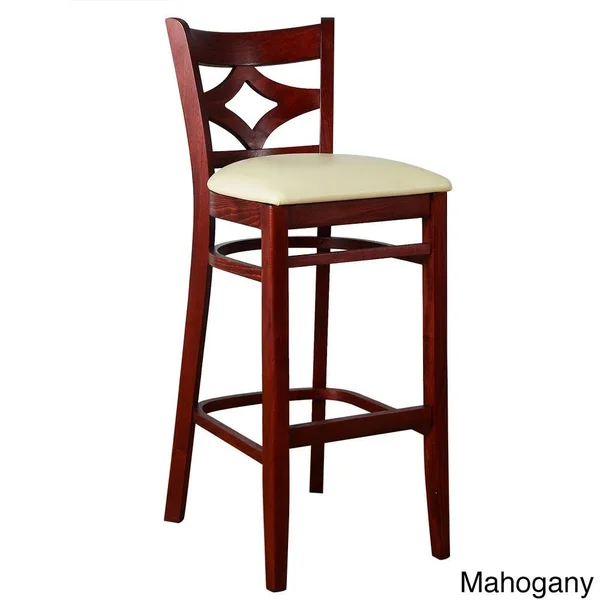 Beechwood Mountain Curtain Back Bar Stool in Mahogany