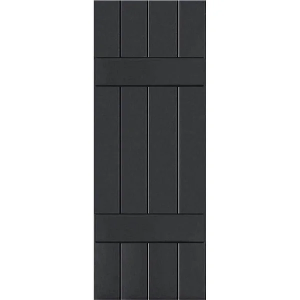 Ekena Millwork 2-Pack 15-in W x 33-in H Black Board and Batten Wood Western Red Cedar Exterior Shutters - RWB15X033BLW