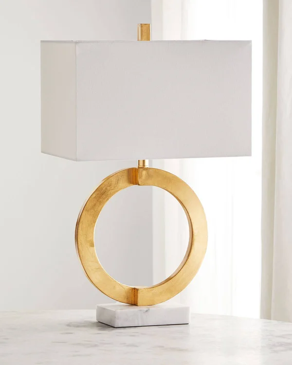Jamie Young Metal Ring Table Lamp - Gold, Lighting Table & Accent Lamps