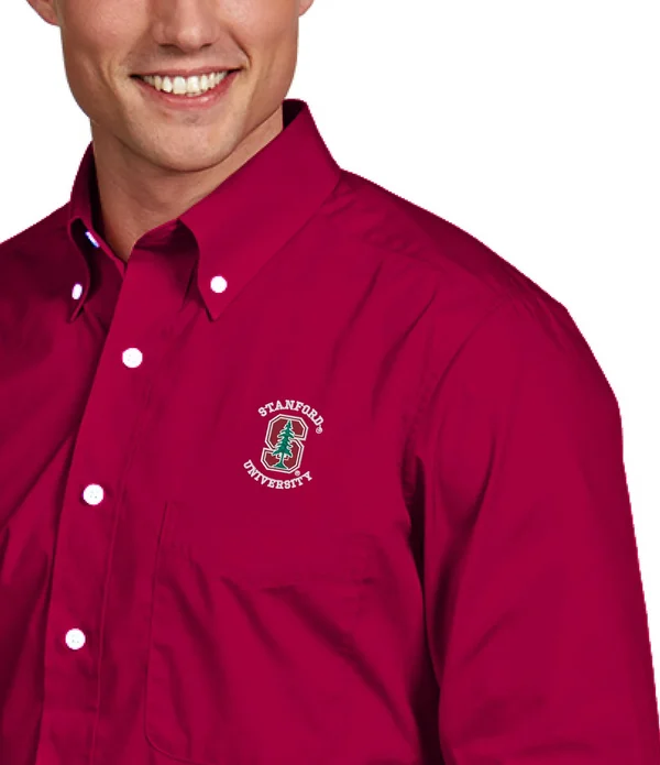 Clemson Tigers Antigua Dynasty Woven Long Sleeve Button-Down Shirt - Purple - Size: XL
