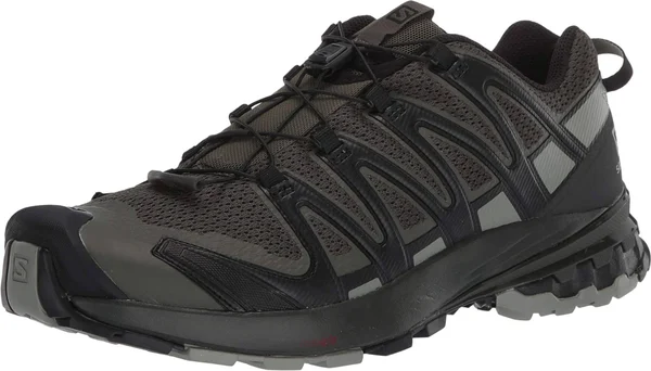 Salomon Men's XA Pro 3D V8 Shoe - 7 Wide - Grape Leaf/Peat/Shadow