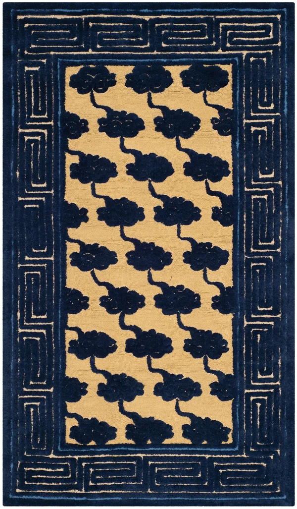 Safavieh Newport NPT428A 3&9x22 x 5&9x22 Beige, Blue Area Rug