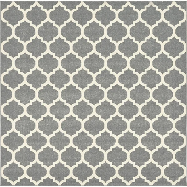 Unique Loom Philadelphia Trellis Rug, Size: 10& 0 x 10& 0 Square, Gray