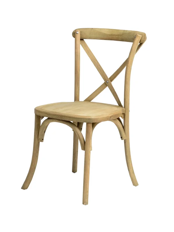 Rustic Sonoma Solid Wood Cross Back Stackable Dining Chair - Tinted
