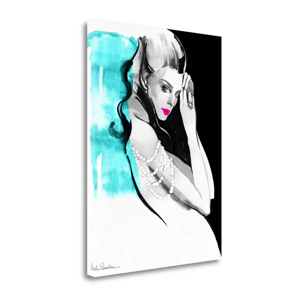 Tangletown Fine Art 'Shoulder Necklace' Print on Wrapped Canvas, Gray
