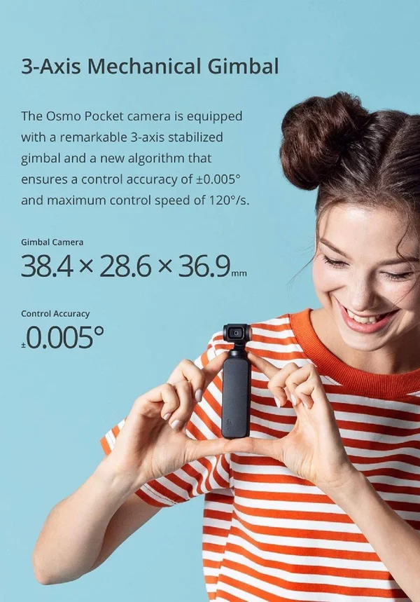 DJI Osmo Pocket Gimbal 3-Axis Stabilized Handheld Camera with 128GB SD Card Supports 4K Video