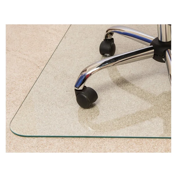 Cleartex Glaciermat Reinforced Glass Executive Chair Mat - Clear