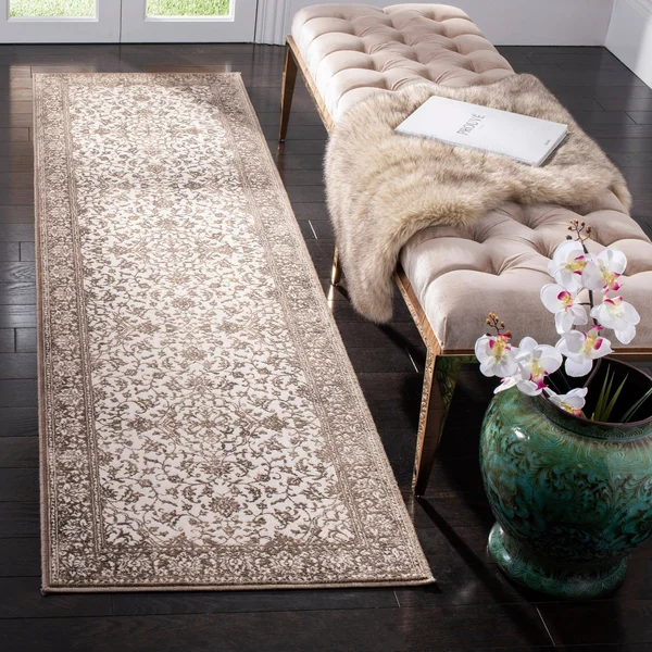 Safavieh Noble Tjanka Modern Oriental Polyester Rug - 3&3x22 x 4&7x22 - Brown/Cream