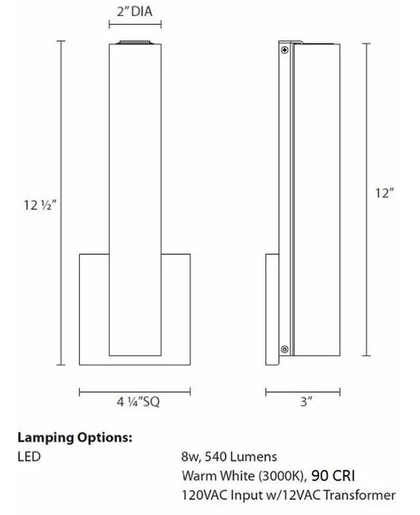 Sonneman 2440.01-FT Tubo Slim Polished Chrome LED Wall Sconce