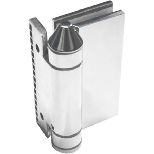 Richelieu Hardware 4-1/2 in Polished Stainless Steel Adjustable Spring-Loaded Pool Gate HINGE, Right-Hand Wall-to-Glass/Post-to