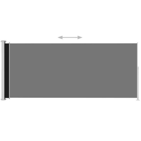 vidaXL Patio Retractable Side Awning 86.6x22x196.9x22 Black