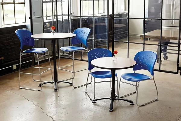 Safco Cha-Cha Bistro-Height, x Base - 36x22 Round silver/cherry