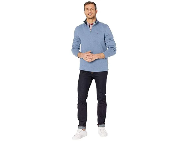 Tommy Hilfiger Men's French Rib Quarter-Zip Pullover Sweater XL Blue
