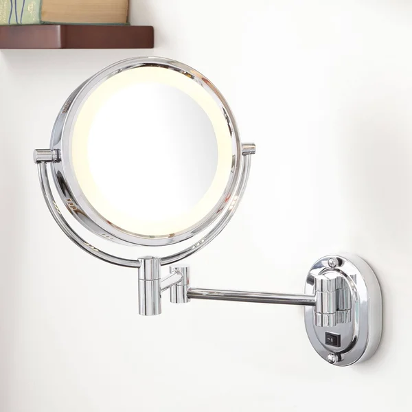 Halo Lighted Wall-Mounted Double Sided Mirror in Brass in Direct Wire -Direct Wire - Signature Hardware