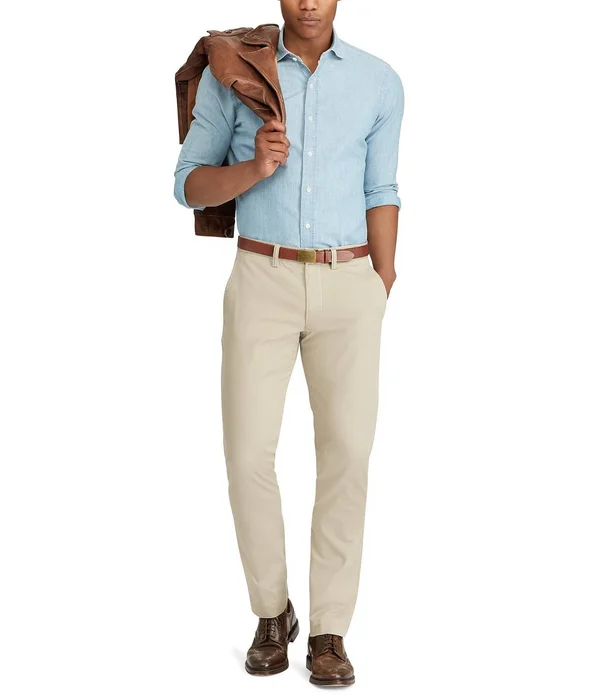 Polo Ralph Lauren Men's Straight-Fit Stretch Chino Pants - Beige