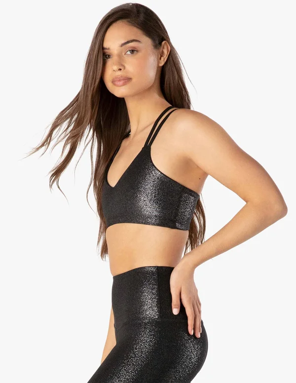 Beyond Yoga - Twinkle Sports Bra Black/Silver, 00-XS