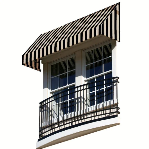 Awntech 6.38 ft. Wide New Yorker Window/Entry Awning (24 in. H x 42 in. D) Black/Tan