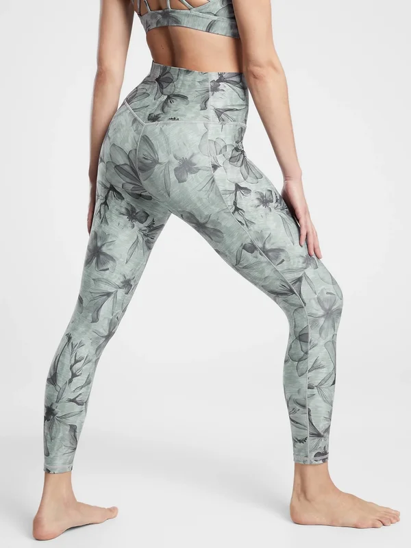 Athleta Women's Salutation Stash Pocket II Printed 7/8 Tight Inner Beauty Metropolis Grey Plus Size 3X