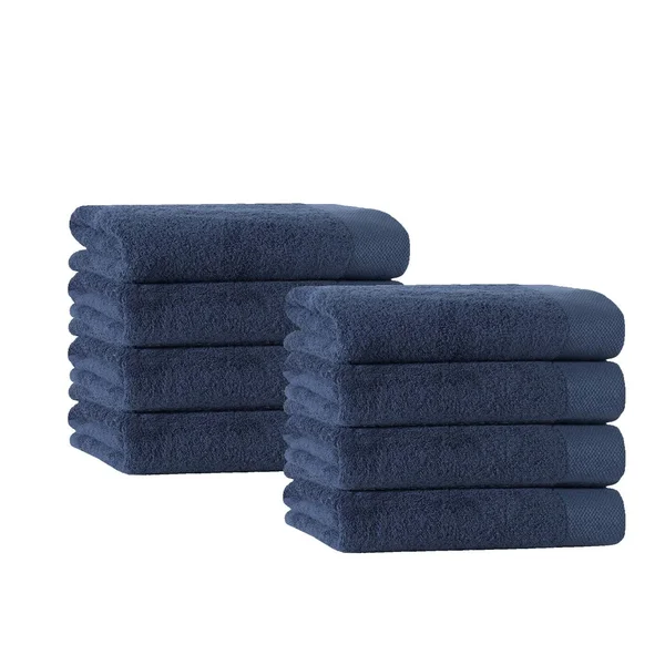 Enchante Home Signature Hand Towels (Set of 8) Water Fall, White