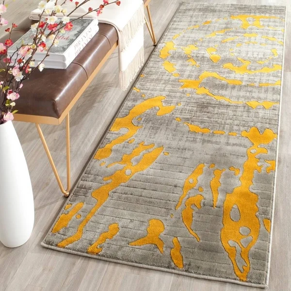 Safavieh Porcello PRL7735F 5&2x22 x 7&6x22 Light Grey - Orange Area Rug