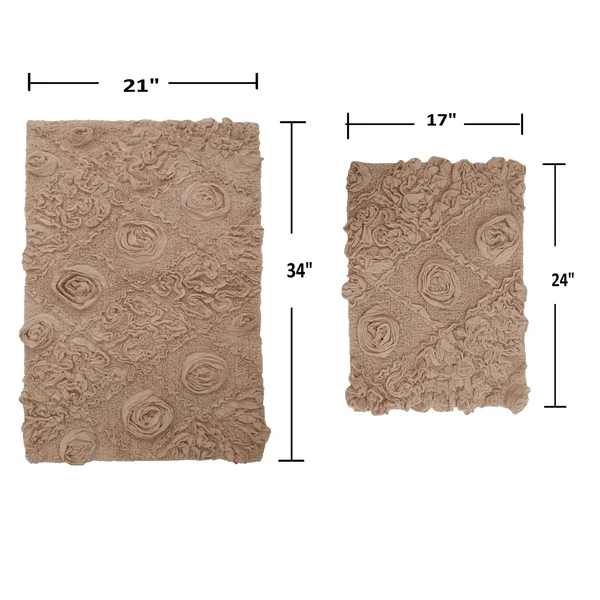 Home Weavers Modesto Bath Rug - 2 Piece Set - Blue