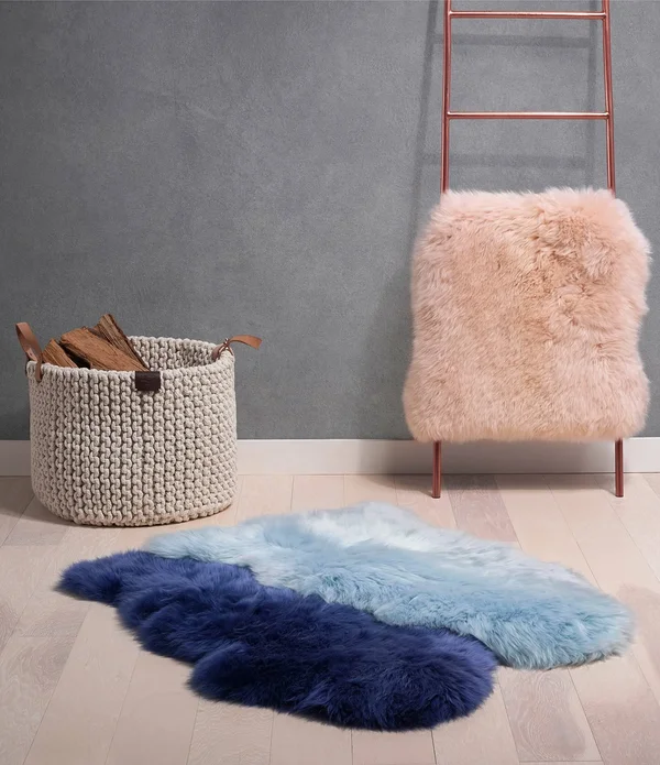 Ugg Sheepskin Area Throw Rug - Grey