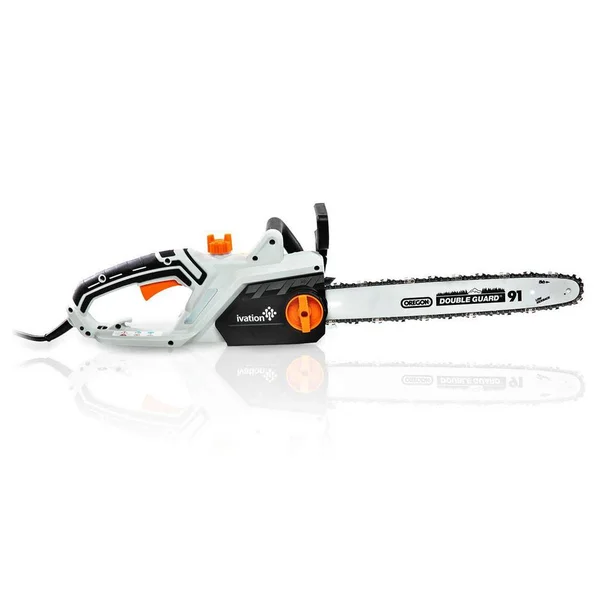 Ivation 16 in. 15.0 Amp Electric Chainsaw with Auto Oiling, Auto Tension and Chain Break, Corded, Powerful Oregon Chain