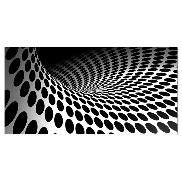 Design Art Waves and Circles Black N& White - Abstract Art Canvas Print, 40 in. Wide x 20 in. High