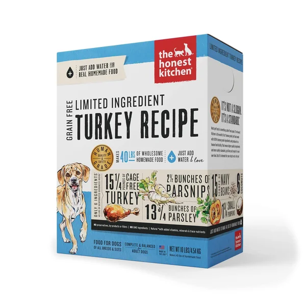 The Honest Kitchen Grain Free Limited Ingredient Turkey Recipe Dehydrated Dog Food, 10lb