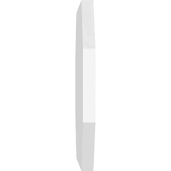 Ekena Millwork GVPOH18X1402SN 18x22W x 14x22H Horizontal Elongated Octagon Surface Mount PVC Gable Vent: Non-Functional - 2x22W x