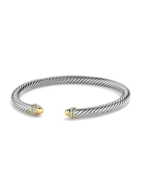 David Yurman Cable Classics Bracelet with Diamonds - 5mm - Silver
