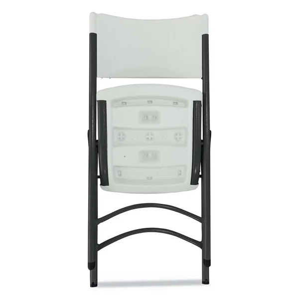 Alera ALEFR9302 Premium Molded Resin Folding Chair, White Seat/White BACK, Dark Gray Base