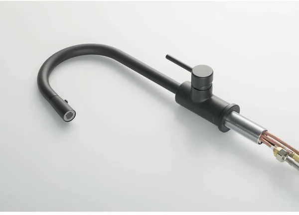 Stufurhome Brighton Kitchen Faucet w/ Spray Head Gooseneck Matte Black Single Lever Mixer ST1300MB