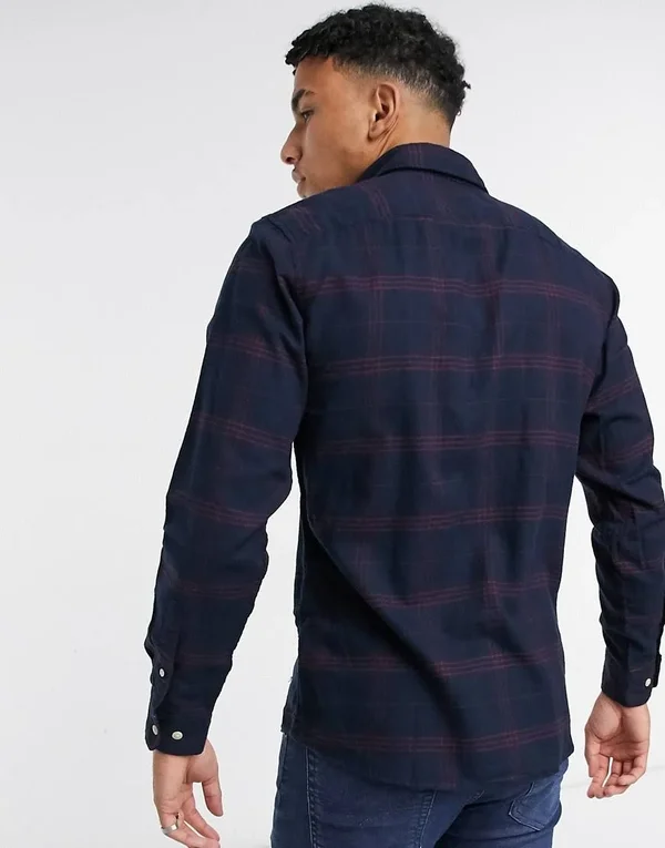 Men's Selected Homme Slim Fit Plaid Flannel Button-Down Shirt