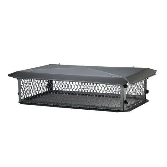 10x10 Big Top Multi-Flue Chimney Cap - Black Galv - 10x22 High, 3/4x22 Mesh