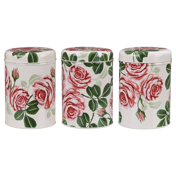 Emma Bridgewater Pink Rose Set of Three Round Caddies