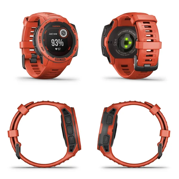 Garmin Instinct Solar Premium GPS Smartwatch with Included Wearable4U Ultimate Black Earbuds with Charging Power Bank Case Bundl