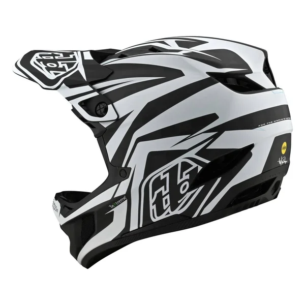 Troy Lee Designs D4 Carbon Slash Helmet - Black-White