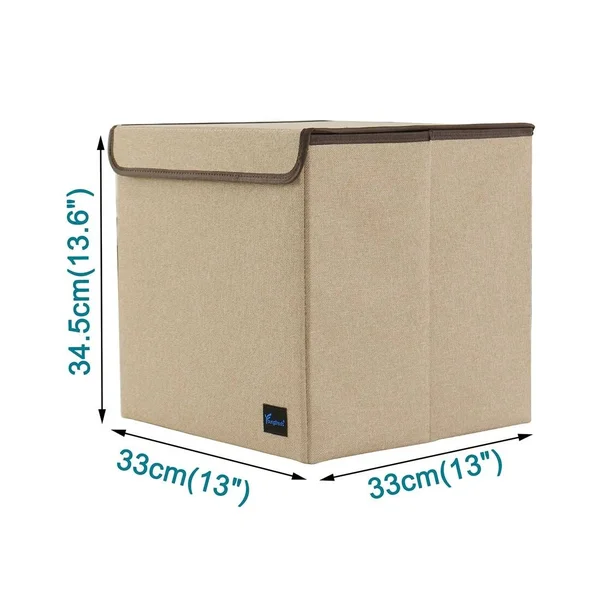 Piccocasa Storage Bin with Lid, Storage Cube Basket for Home Organizer, Collapsible Closet Bin Containers for Shelves, 13x13.6x13