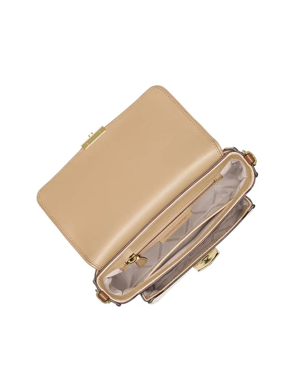 Michael Michael Kors Bradshaw Medium Leather Messenger Bag - Orange Spice/Gold