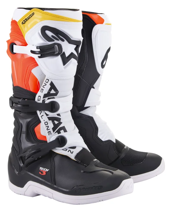 Alpinestars Black/White/Red/Yellow Tech 3 Boots