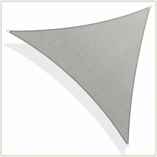 ColourTree 20 ft. x 20 ft. 190 GSM Grey Equilateral Triangle Sun Shade Sail Screen Canopy - Outdoor Patio and Pergola Cover TAPT2
