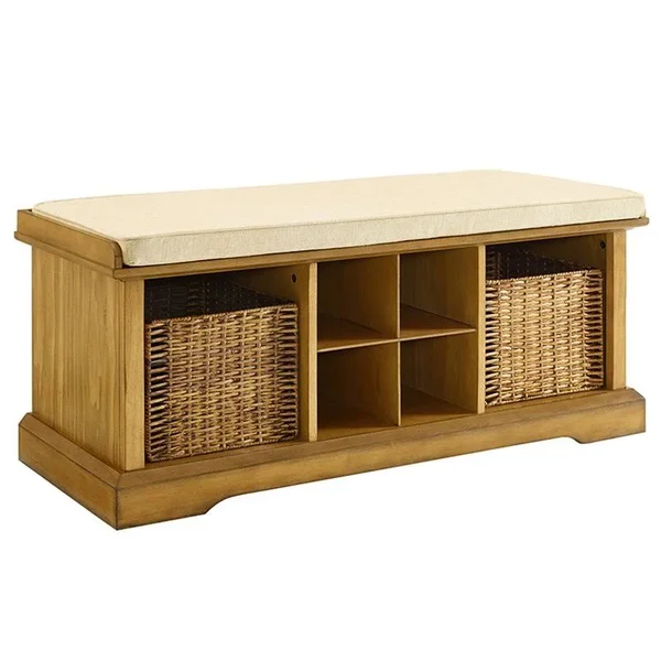 Brennan Entryway Bench and Shelf Set Natural - Crosley
