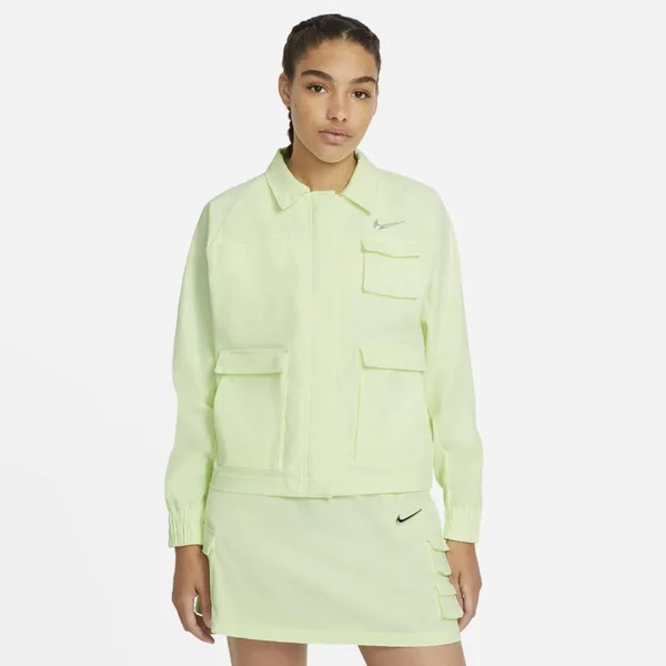 Nike NSW Swoosh Woven Jacket - Women's Volt Size Xs - Womens